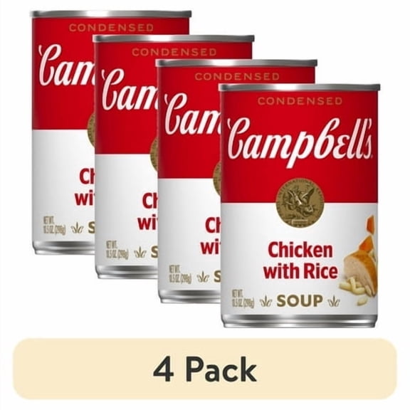 (4 pack) Campbell's Condensed Chicken and Rice Soup, 10.5 oz Can