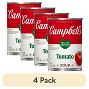 (4 pack) Campbell’s Condensed Heart Healthy Tomato Soup, 1.5 Servings of Veggies, 10.75 oz Can
