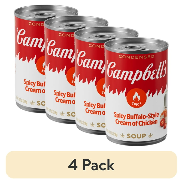 4 pack) Campbell's Condensed Spicy Buffalo-Style Cream of Chicken
