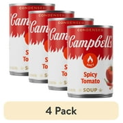 (4 pack) Campbell's Condensed Spicy Tomato Soup, 10.5 oz Can