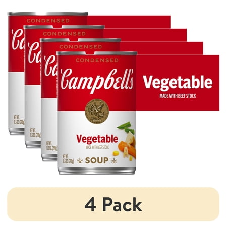 (4 pack) Campbell's Condensed Vegetable Soup with Beef Stock, 10.5 oz Can