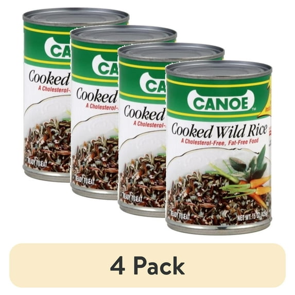 (4 pack) Canoe, Rice Wild Precooked Tin, 15 oz