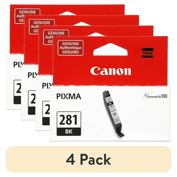 (4 pack) Canon 2091C001 (CLI-281) ChromaLIfe100+ Ink 750 Page-Yield Black