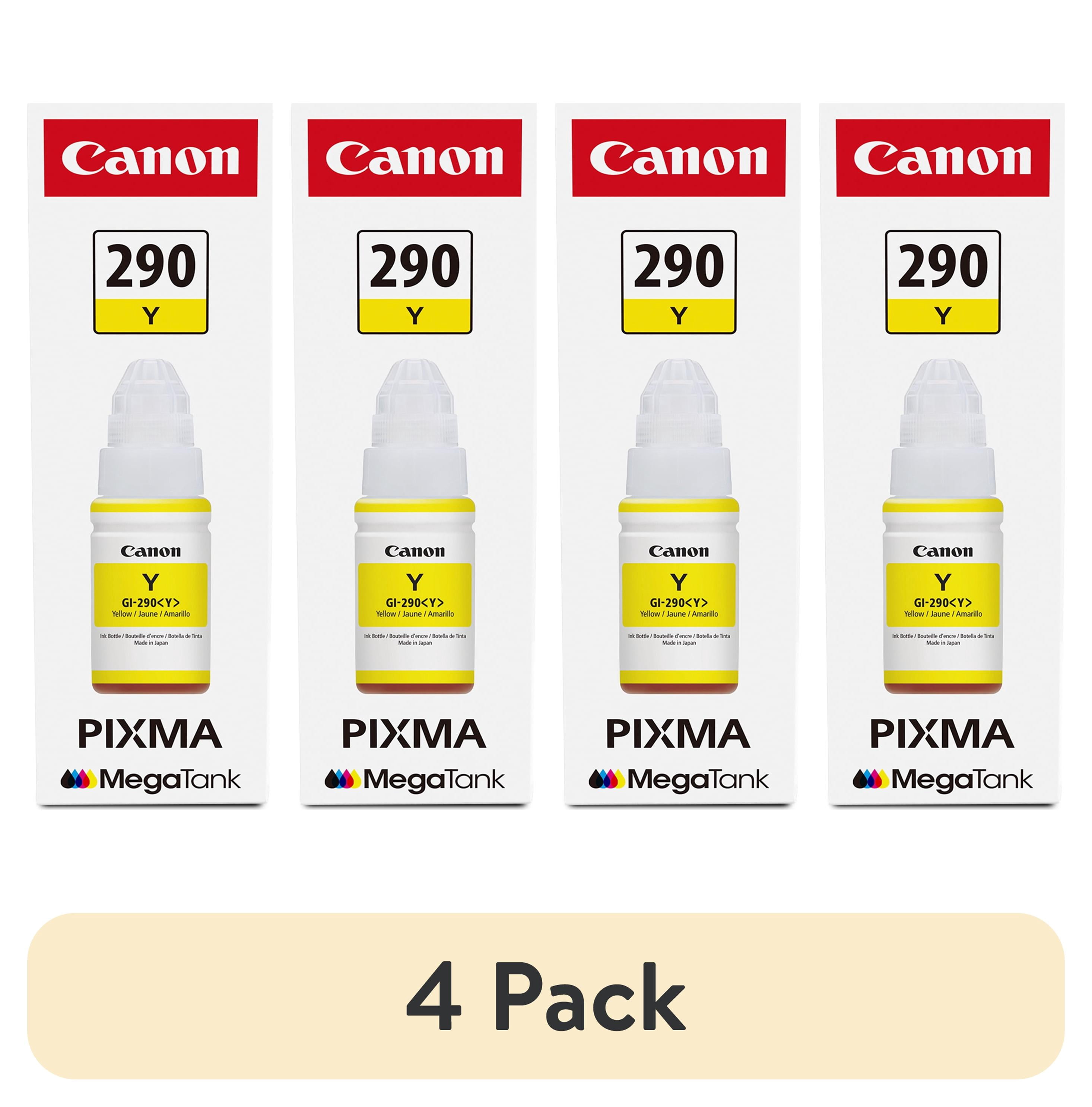 (4 pack) Canon PIXMA GI-290 Ink Bottle Inkjet - Yellow - 7000 Pages - 2.37 fl oz - 1 Each