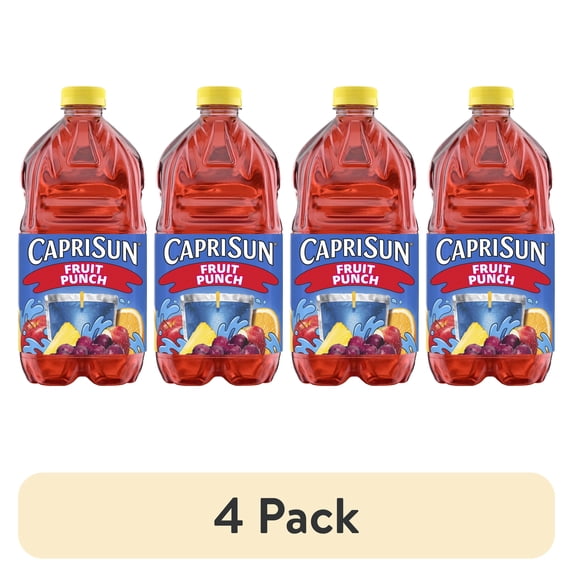 (4 pack) Capri Sun Fruit Punch Flavored Juice Drink Blend, 64 oz Bottle