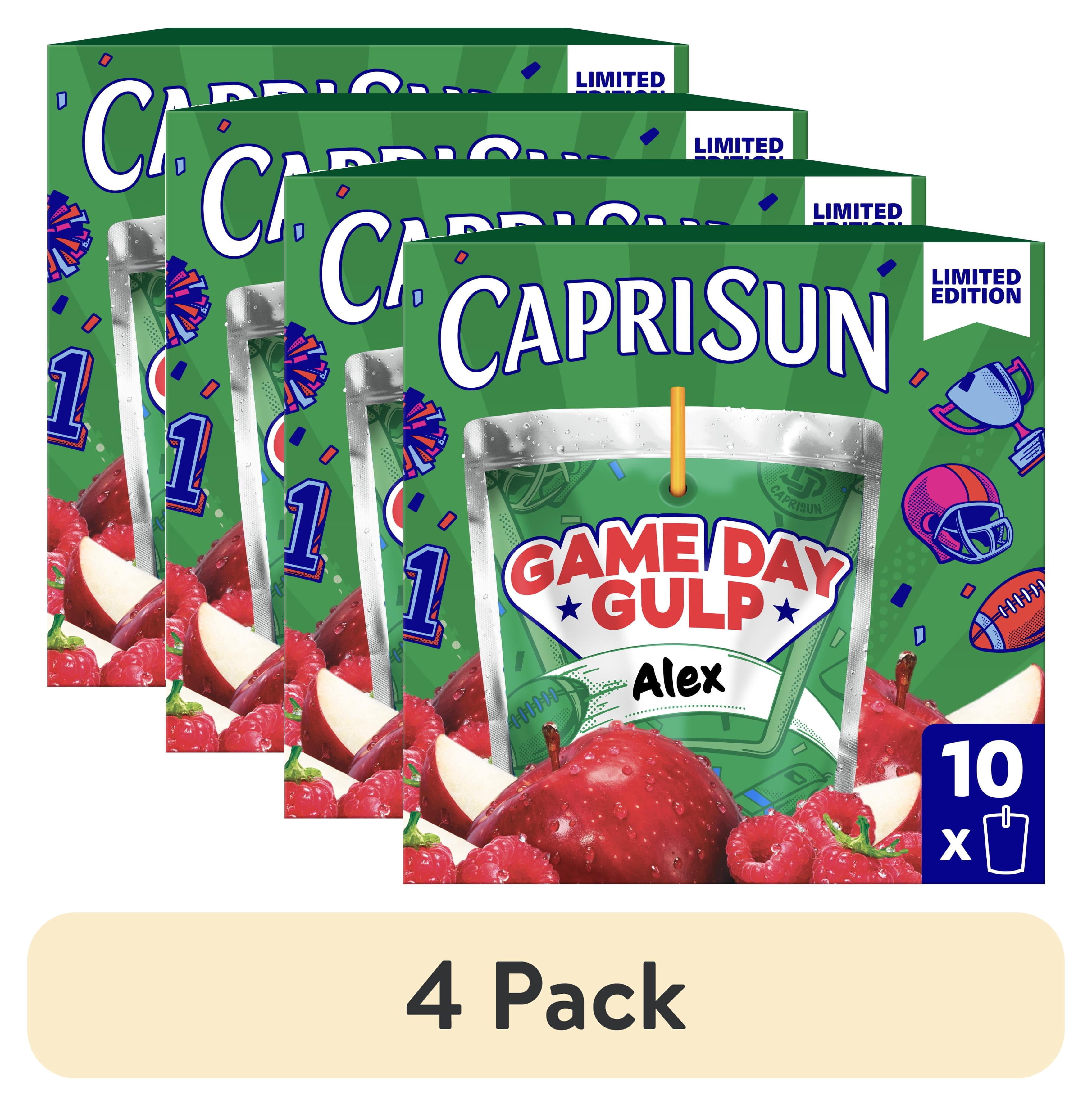 (4 pack) Capri Sun Game Day Gulp Juice Drink Blend Juice Boxes, 10 Pouches, For School Lunches and Tailgates, All Natural Ingredients, 6 oz