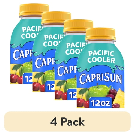 (4 pack) Capri Sun Pacific Cooler Mixed Fruit Flavored Juice Drink Blend from concentrate, 12 oz Bottle