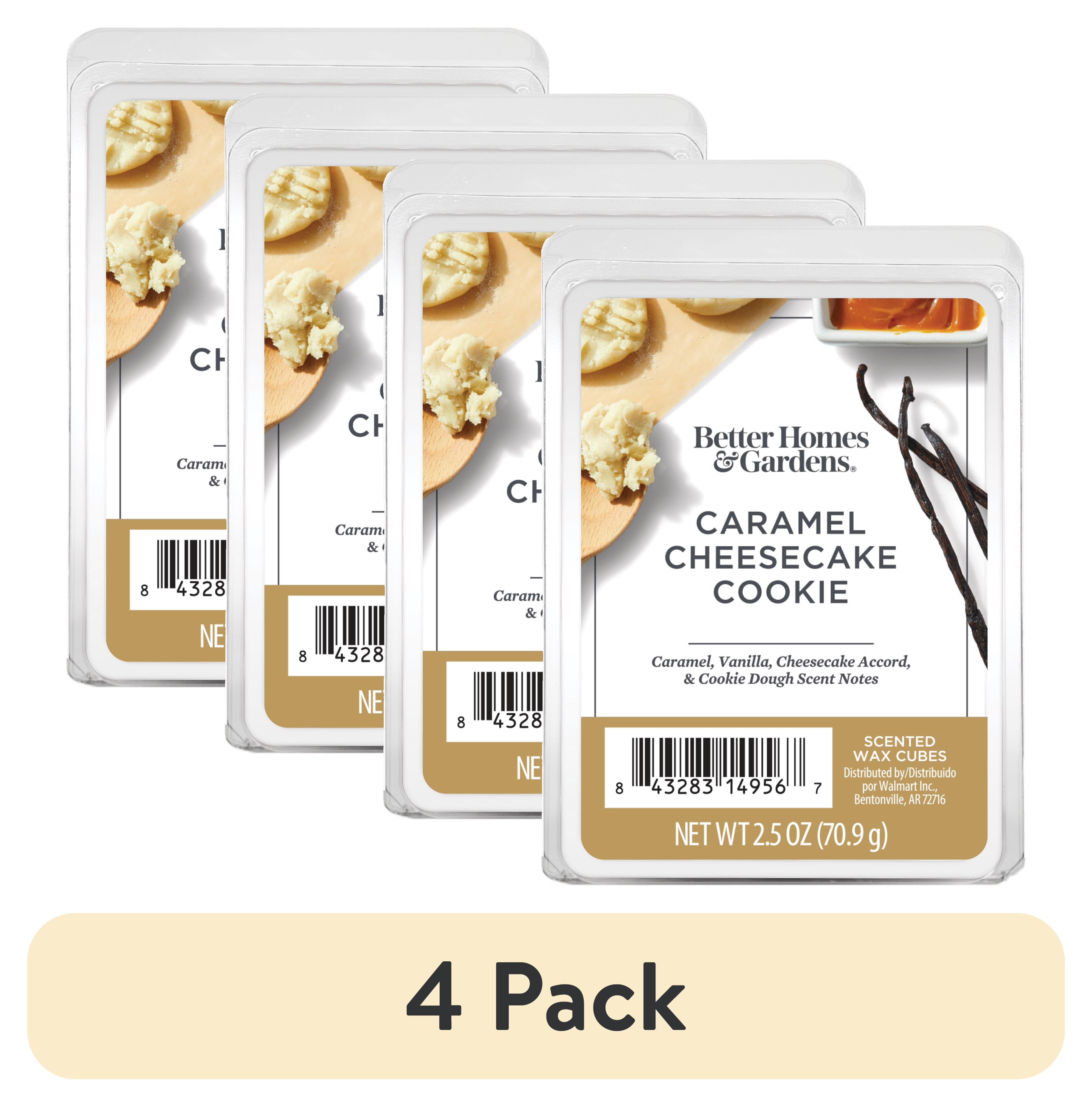 (4 pack) Caramel Cheesecake Cookie Scented Wax Melts, Better Homes & Gardens, 2.5 oz (1-Pack)