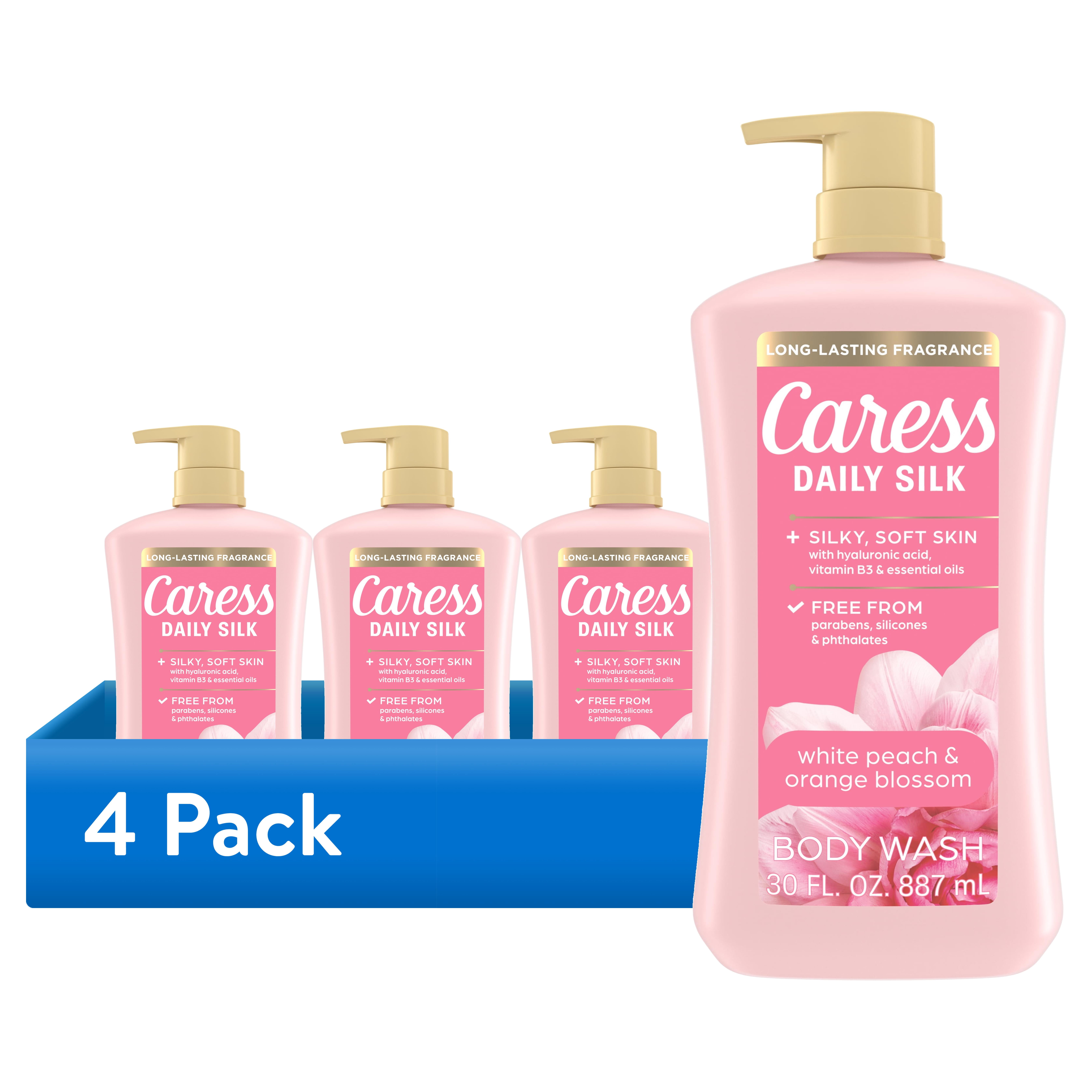 Caress White Peach Orange Blossom Body Wash – Nourishing Dry Skin Care, 30 oz