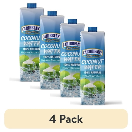 (4 pack) Iberia Caribbean Rhythms Coconut Water, 33.8 oz