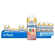 (4 pack) Carnation Breakfast Essentials Fruit and Protein Smoothie, Creamy Strawberry Banana, 8 oz, 6 Pk