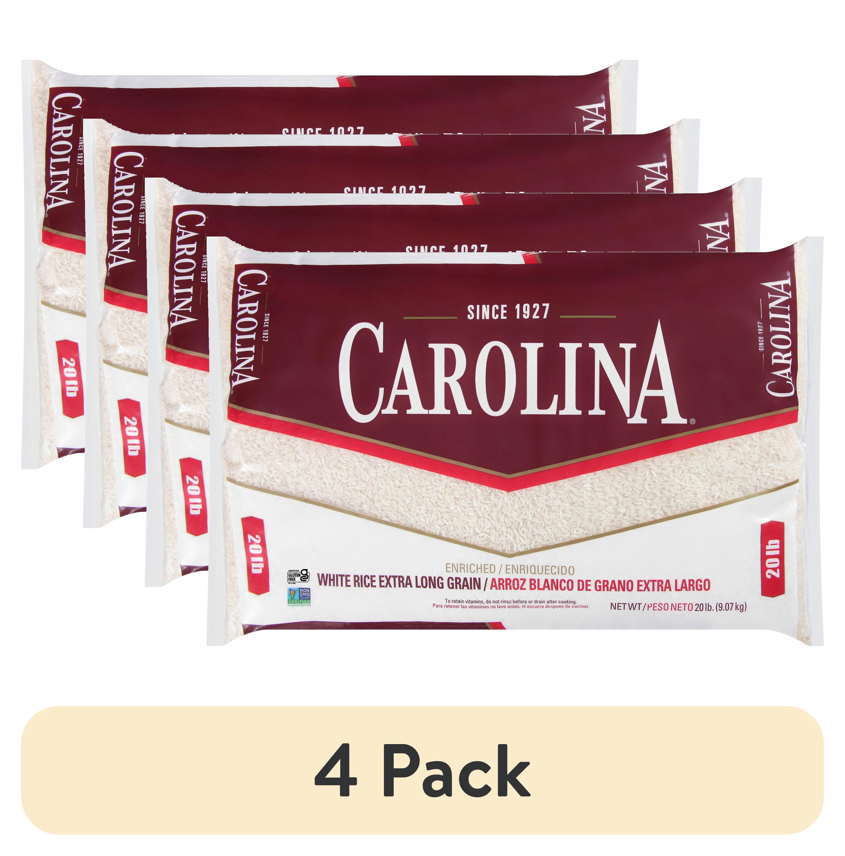 (4 pack) Carolina Enriched White Rice, Extra Long Grain, 20 lb Bag