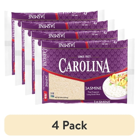 (4 pack) Carolina Jasmine, Thai Fragrant Long Grain, Gluten Free Rice, 20 lb Bag