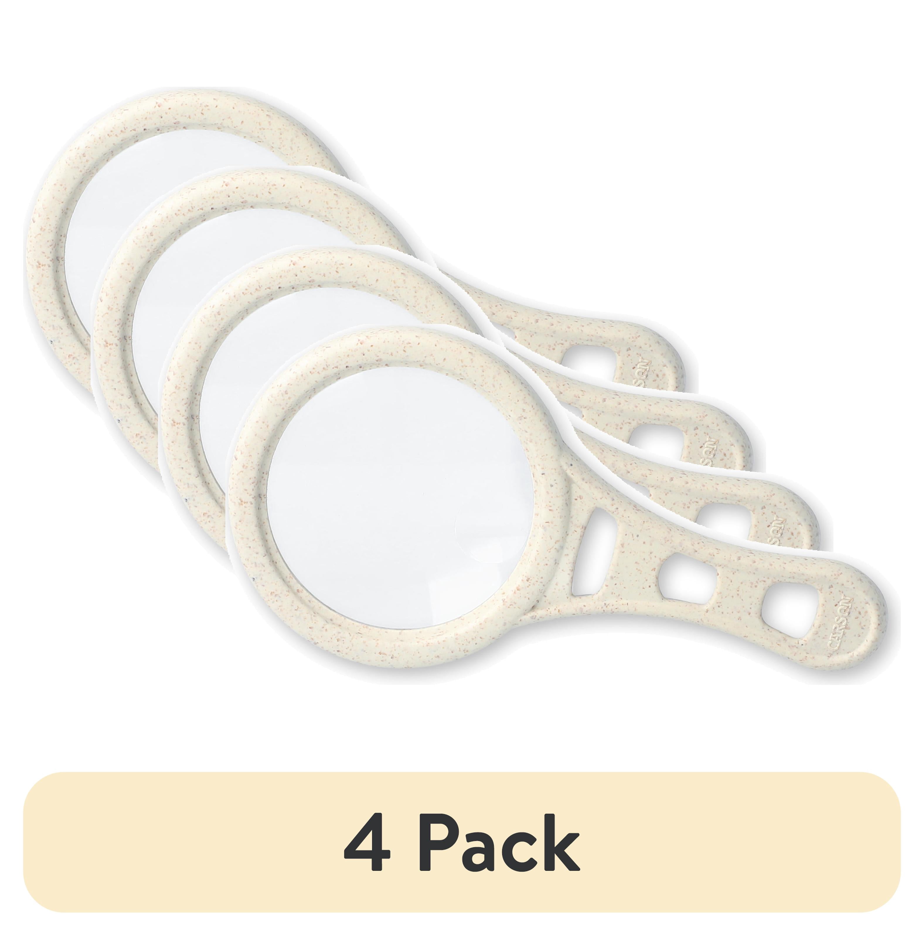 (4 pack) Carson MagnetMag Wheat Magnifier 3x Magnification with 6x Spot Lenses Attaches to Metal Surfaces like Refrigerators