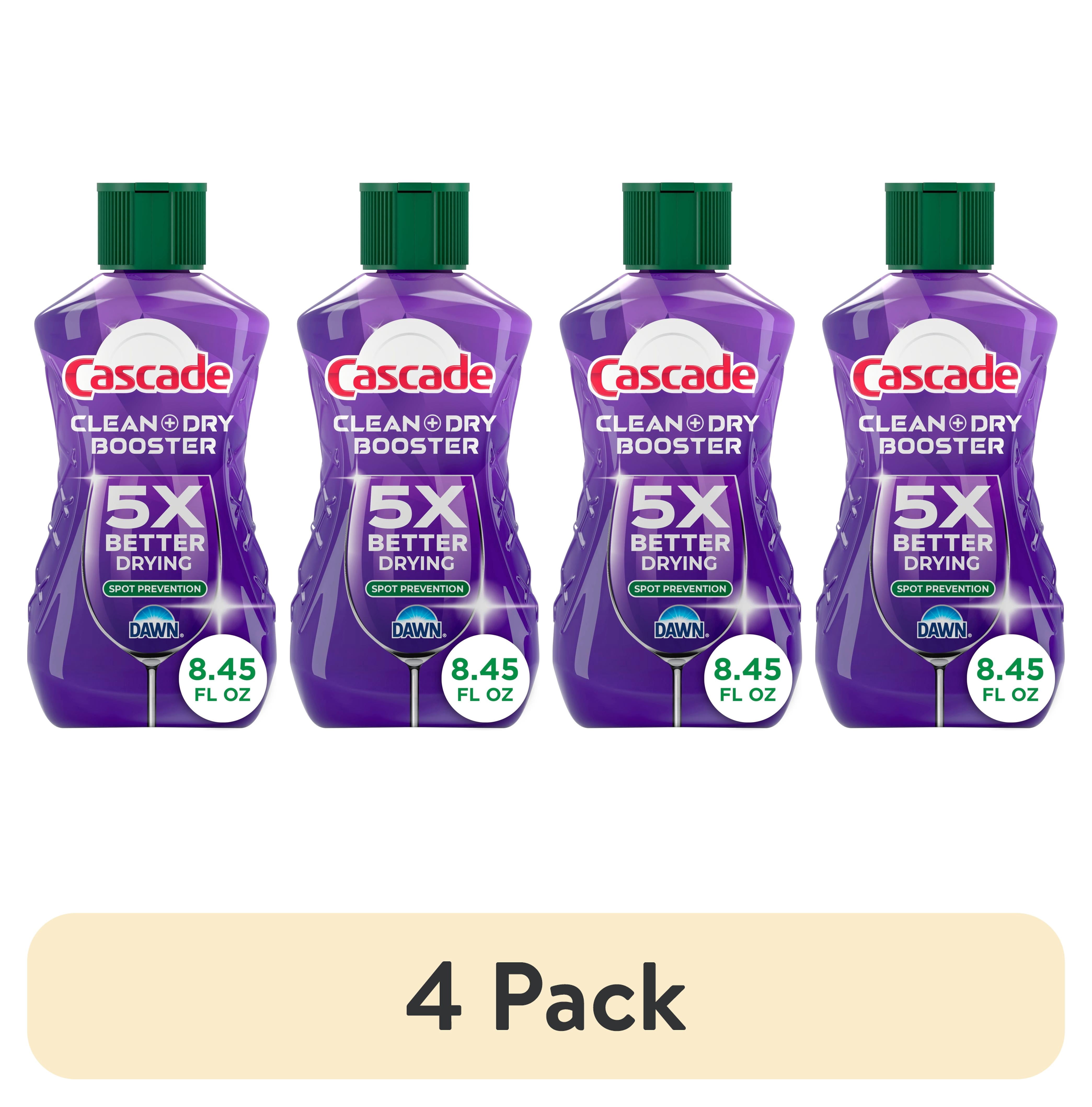 (4 pack) Cascade Rinse Aid Clean & Dry Booster, 8.45oz