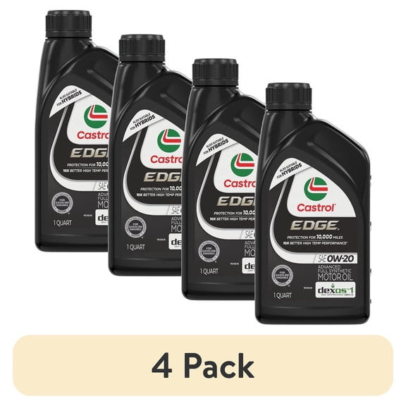 (4 pack) Castrol EDGE 0W-20 Advanced Full Synthetic Motor Oil, 1 Quart