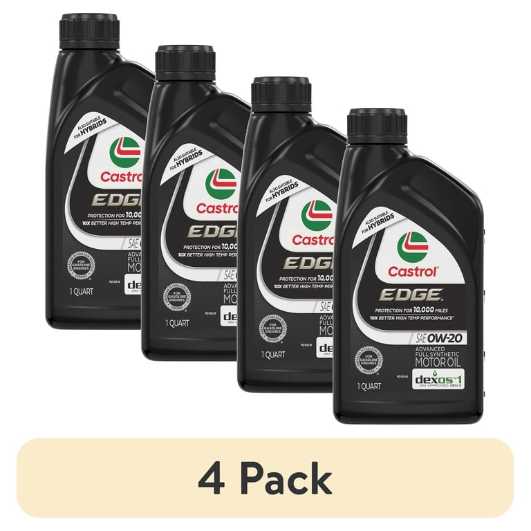 4 pack) Castrol EDGE 0W-20 Advanced Full Synthetic Motor Oil, 1