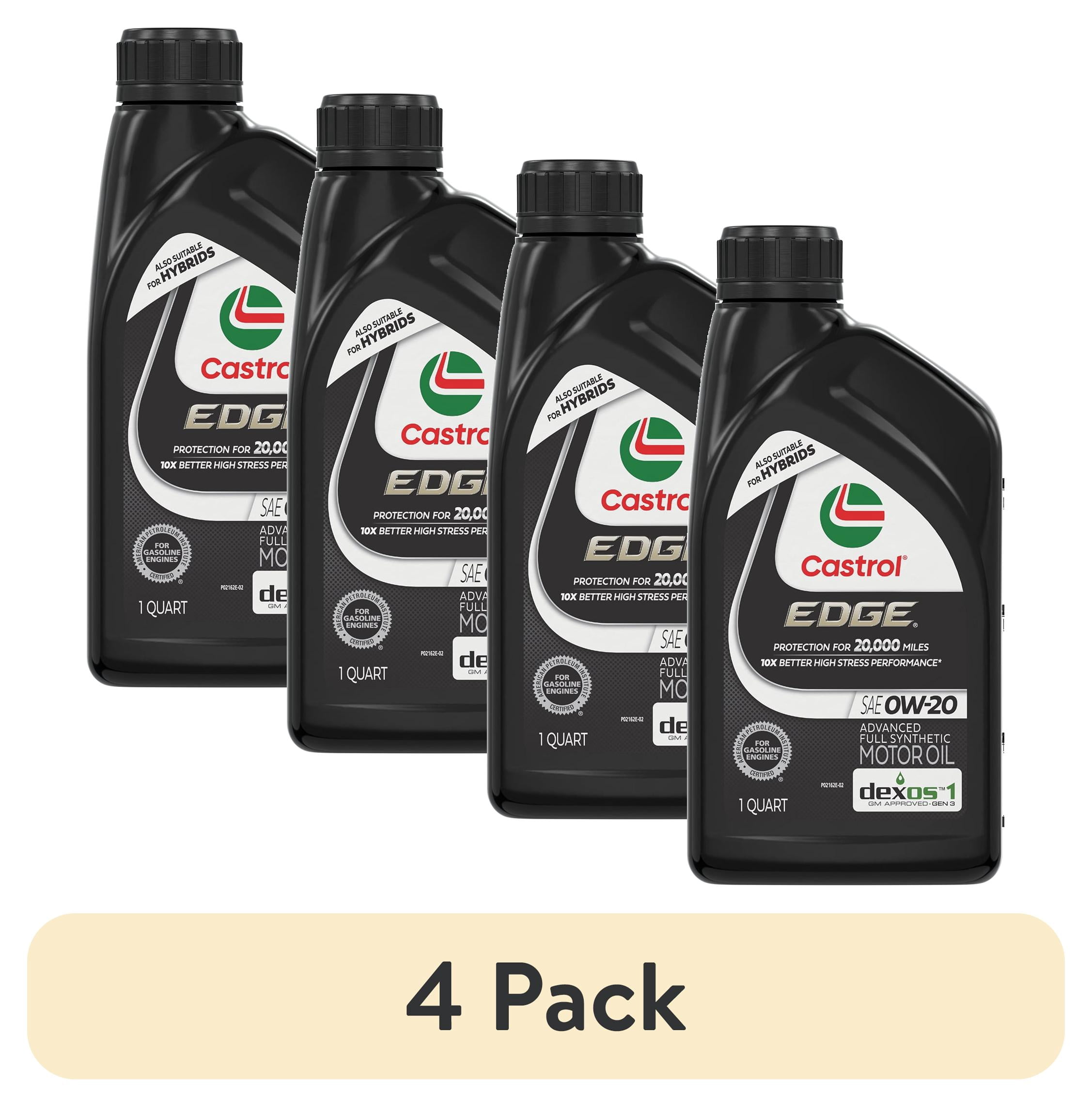 (4 pack) Castrol EDGE 0W-20 Advanced Full Synthetic Motor Oil, 1 Quart