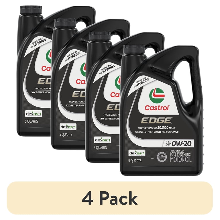 Castrol EDGE 0W-20 4L 4缶セット 4 pack) Castrol EDGE 0W-20 Advanced Full Synthetic Motor Oil, 5