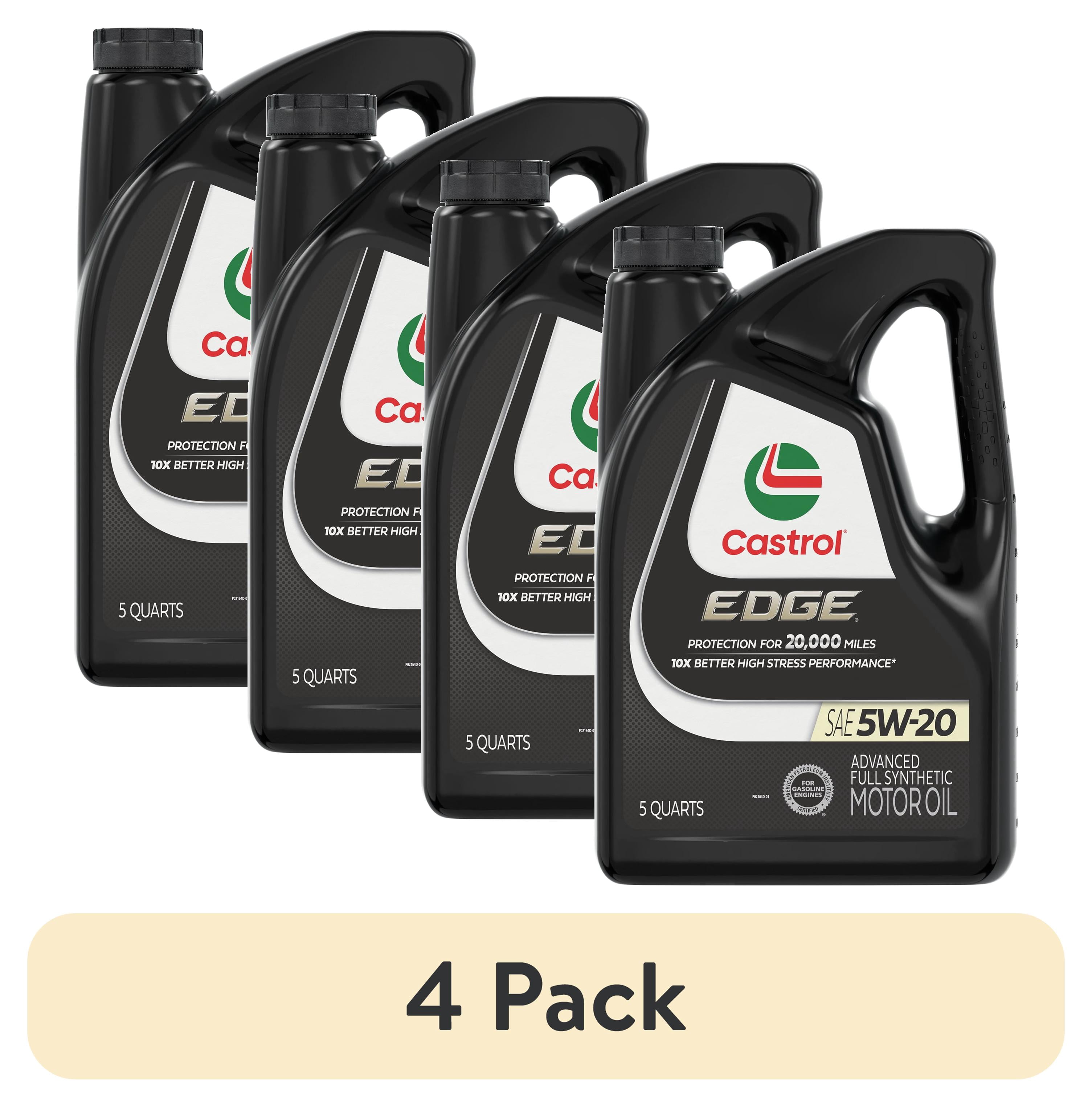 (4 pack) Castrol EDGE 5W-20 Advanced Full Synthetic Motor Oil, 5 Quarts