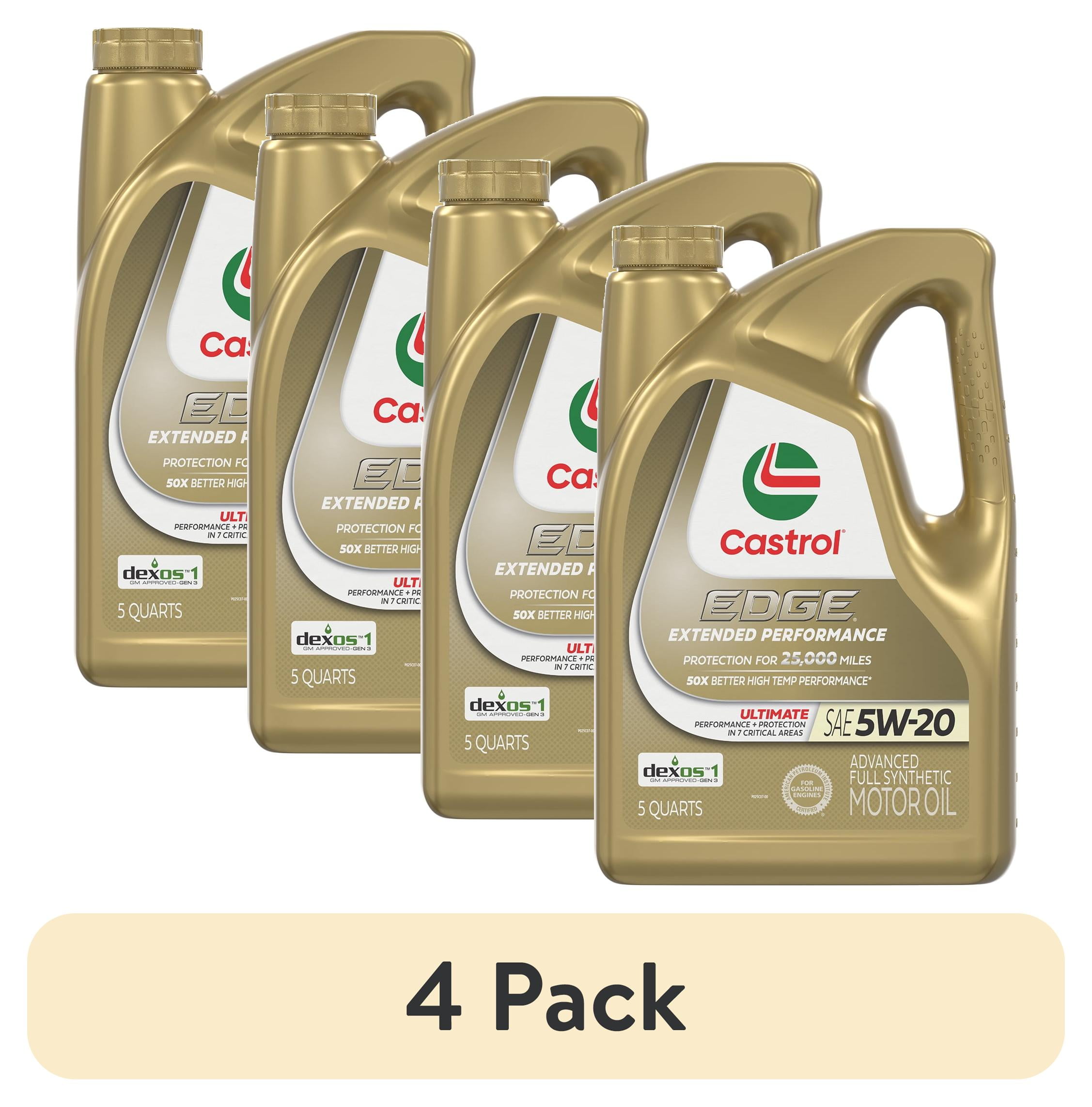(4 pack) Castrol EDGE Extended Performance 5W-20 Advanced Full ...