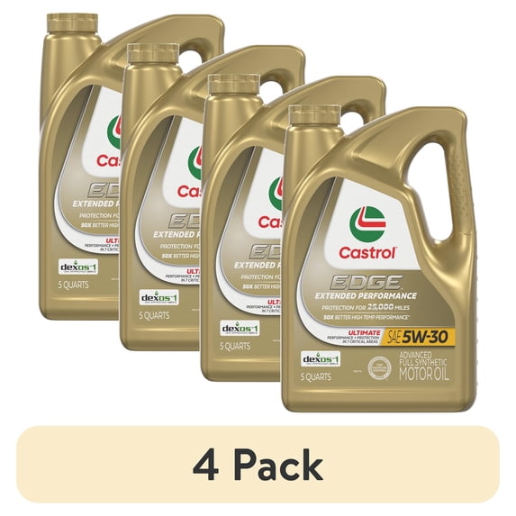 (4 pack) Castrol EDGE Extended Performance 5W-30 Advanced Full Synthetic Motor Oil, 5 Quarts