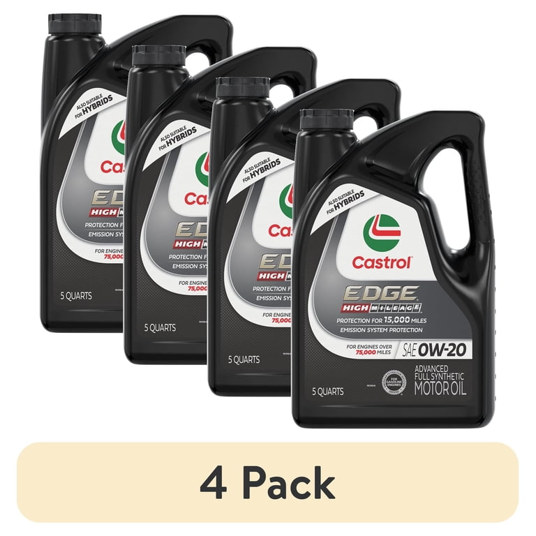 エンジンオイル　EDGE 0W-20 4個 4 pack) Castrol EDGE High Mileage 0W-20 Advanced Full Synthetic