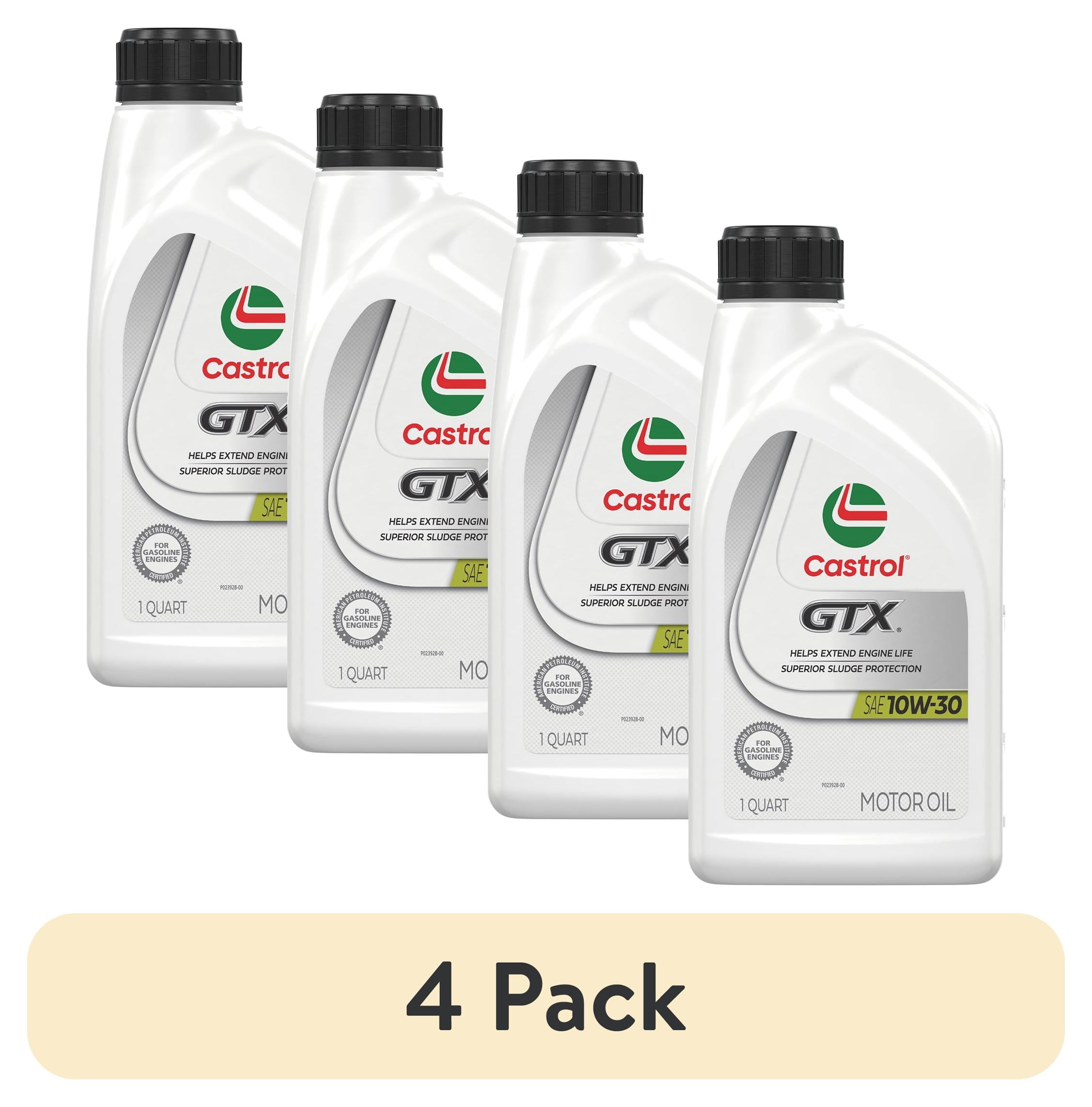4 pack) Castrol GTX 10W-30 Conventional Motor Oil, 1 Quart