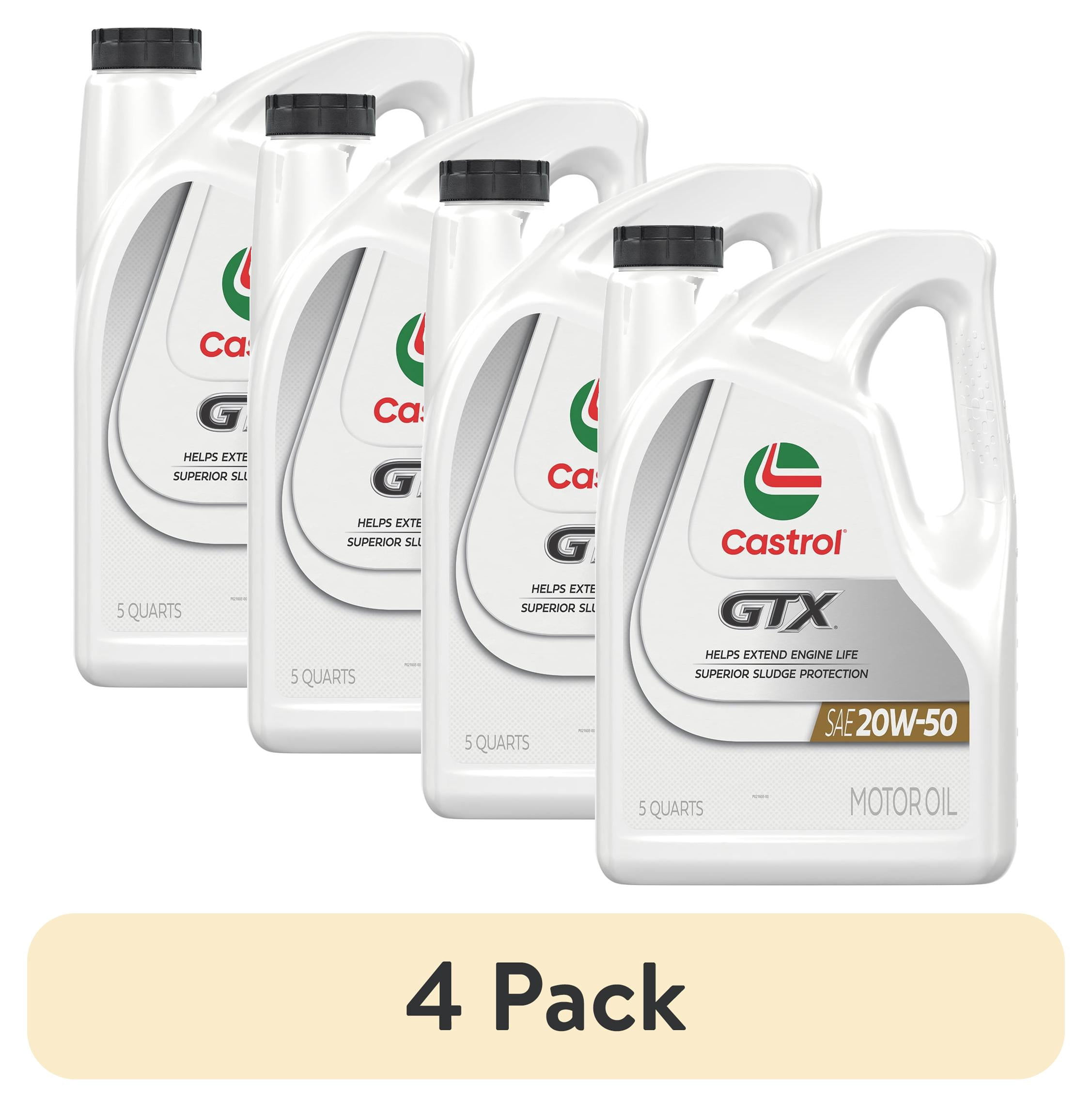 4 pack) Castrol GTX 20W-50 Conventional Motor Oil, 5 Quarts