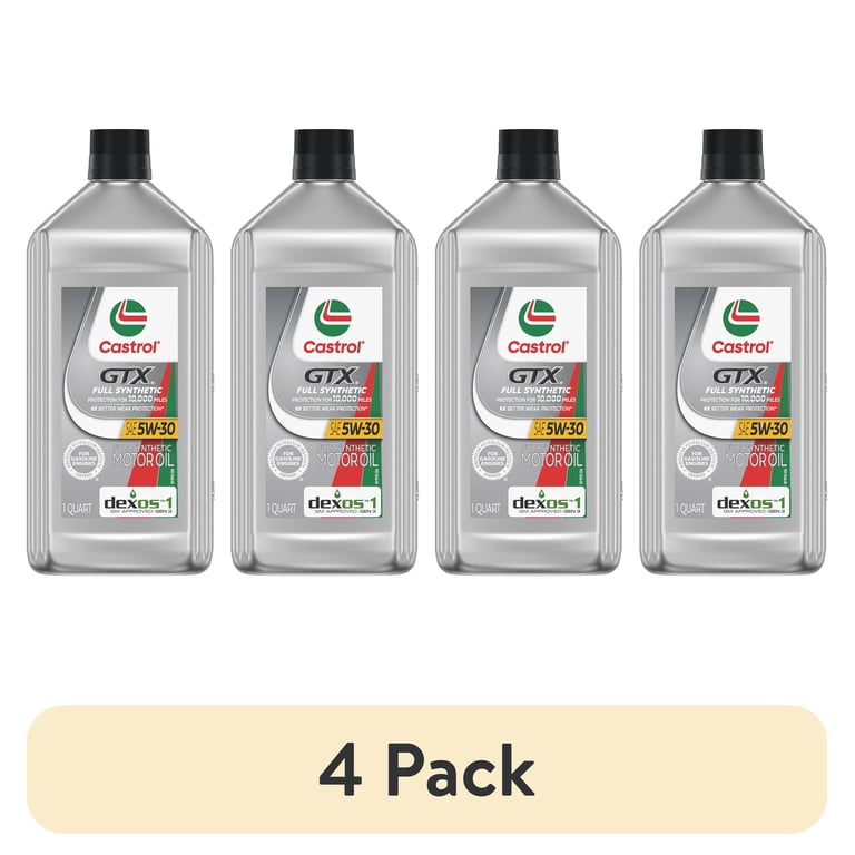 4 pack) Castrol GTX Full Synthetic 5W-30 Motor Oil, 1 Quart