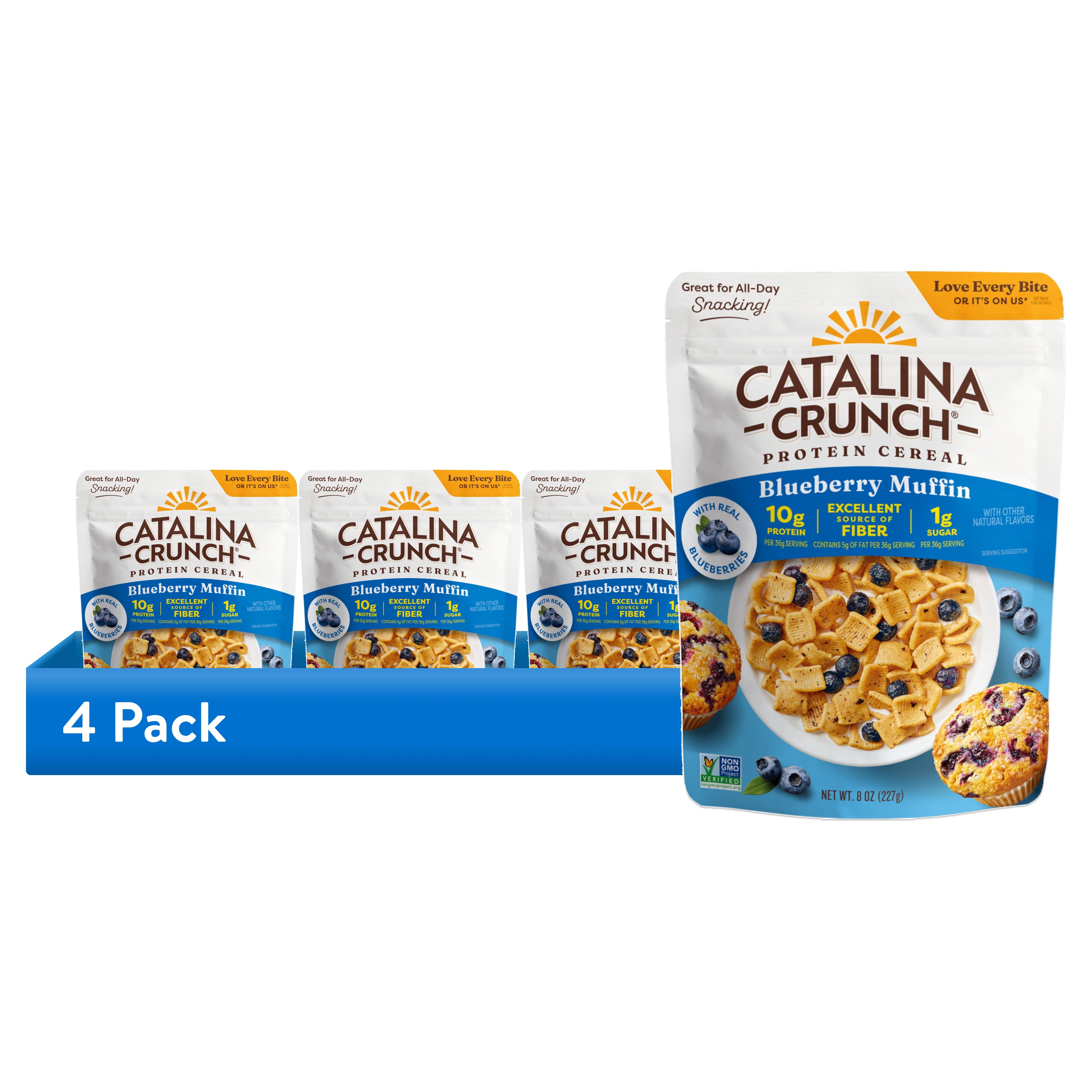 (4 pack) Catalina Crunch Protein Cereal, Blueberry Muffin With Real Blueberries 8 oz