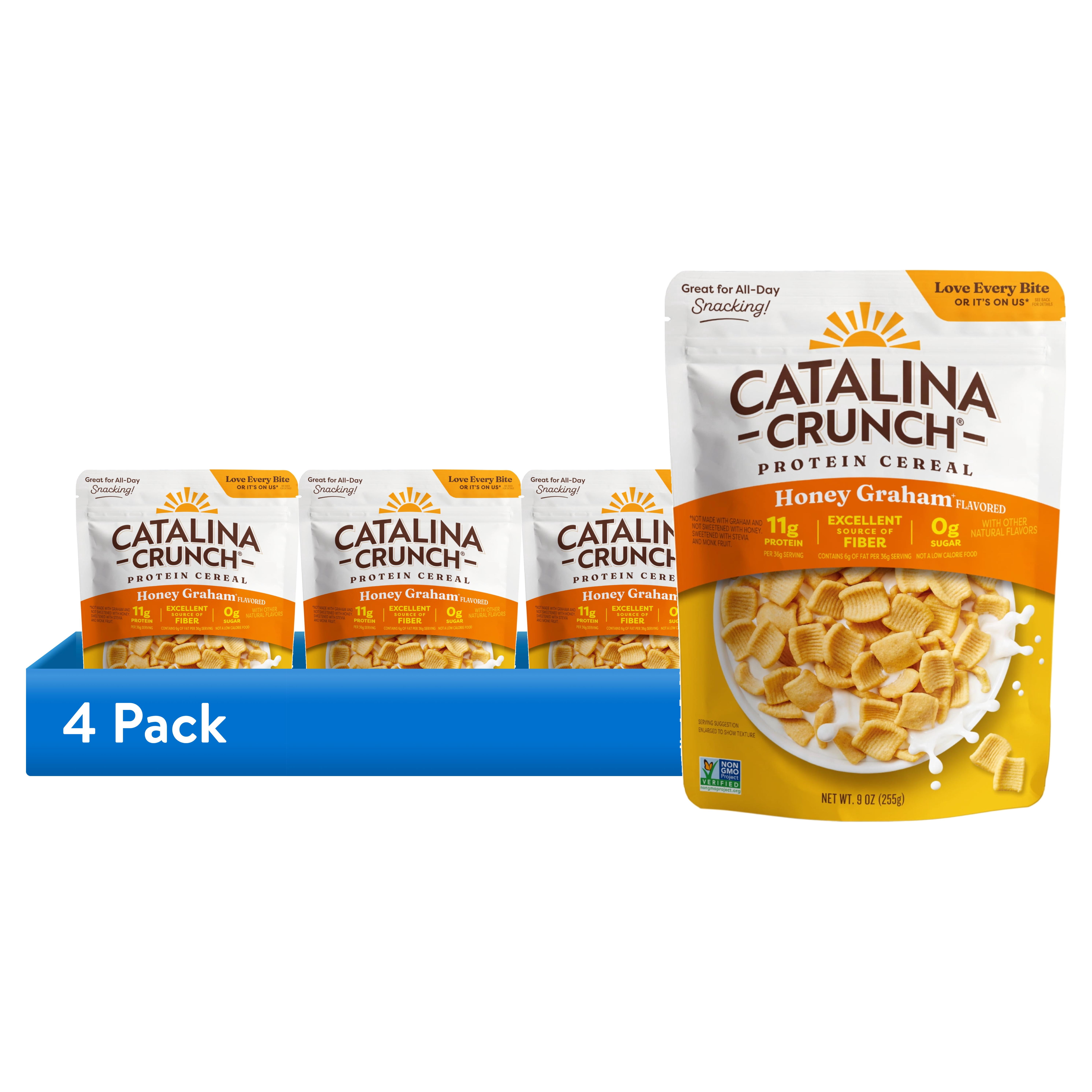 (4 pack) Catalina Crunch Protein Cereal, Honey Graham 9 oz