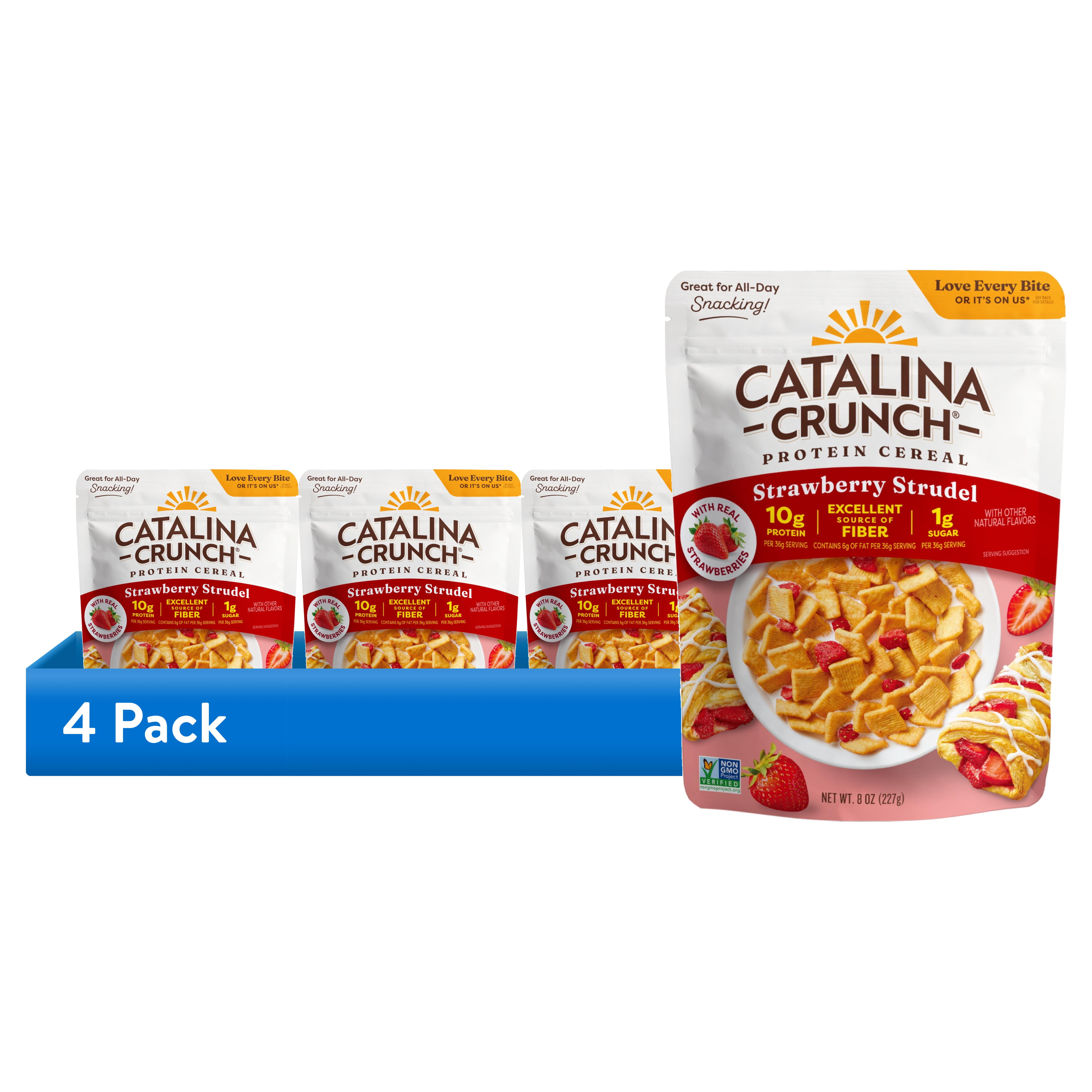(4 pack) Catalina Crunch Protein Cereal, Strawberry Strudel, 8 oz