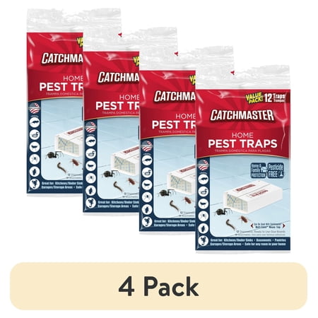 (4 pack) Catchmaster Value Pack Solid Home Pest Traps 12 Count