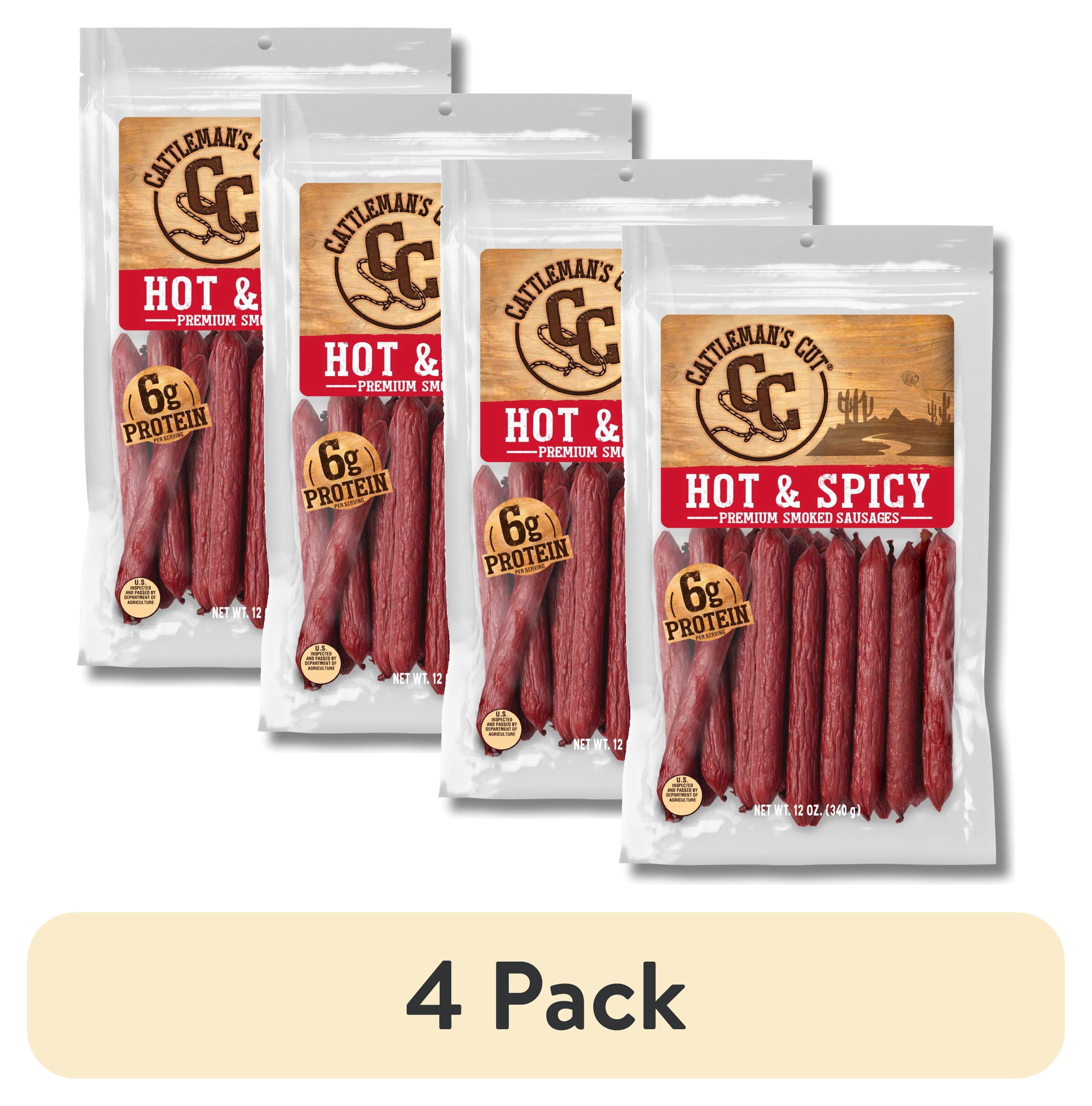 (4 pack) Cattleman's Cut Spicy Double Smoked Pork Sausages, 12oz