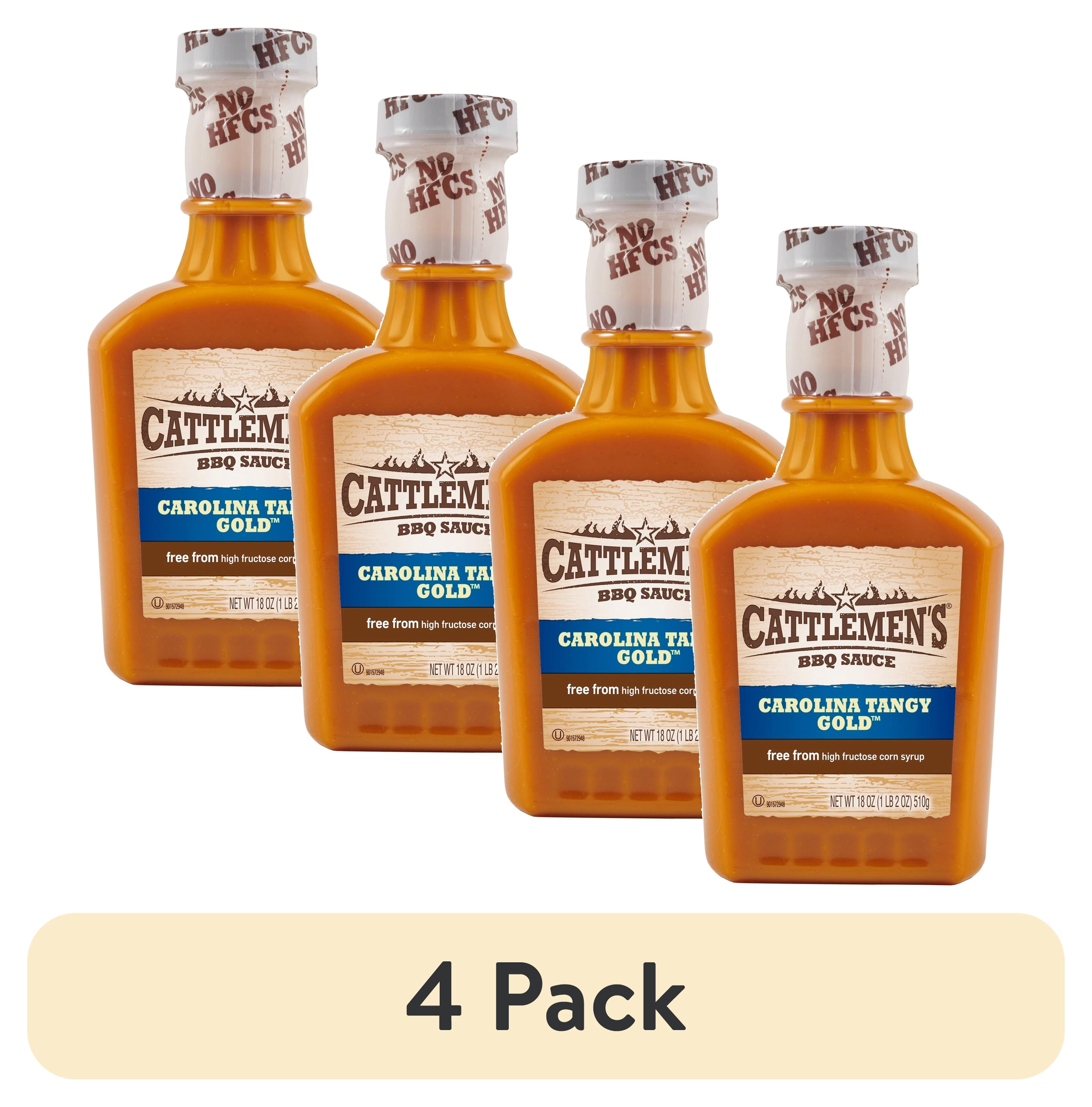 (4 pack) Cattlemen's Carolina Tangy Gold BBQ Sauce, 18.0 oz Bottle