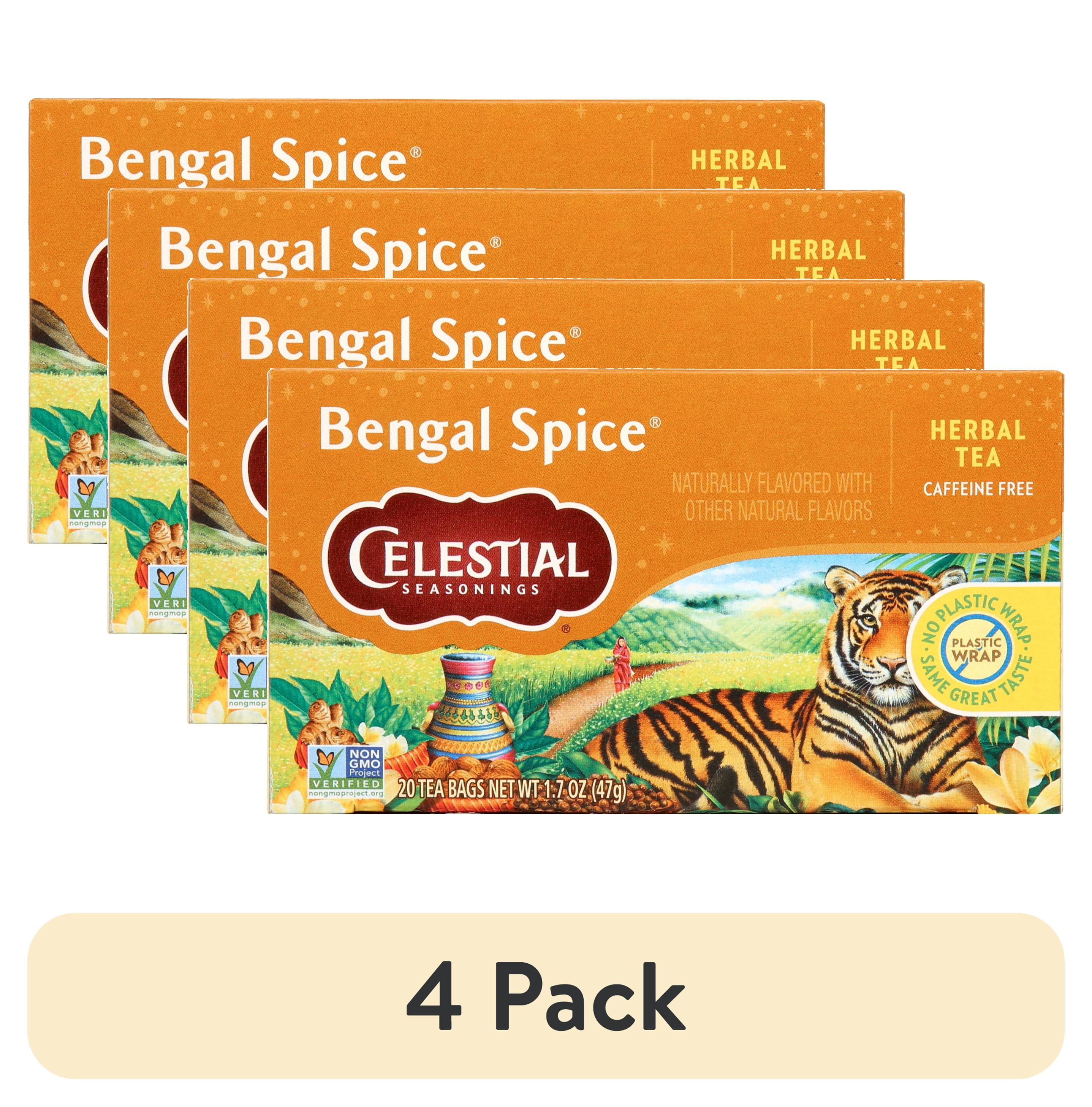 (4 pack) Celestial Seasonings, Bengal Spice Herbal Tea, Tea Bags, 20 Ct