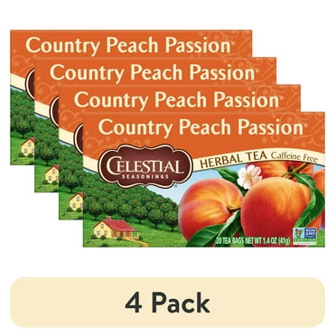 (4 pack) Celestial Seasonings Country Peach Passion Caffeine-Free Herbal Tea Bags (20 Count)