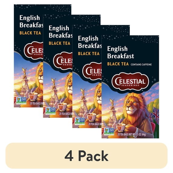 (4 pack) Celestial Seasonings English Breakfast Black Tea Bags (20 Count)