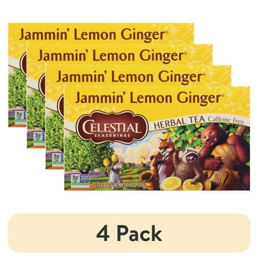 (4 pack) Celestial Seasonings Jammin' Lemon Ginger Caffeine-Free Herbal Tea Bags (20 Count)