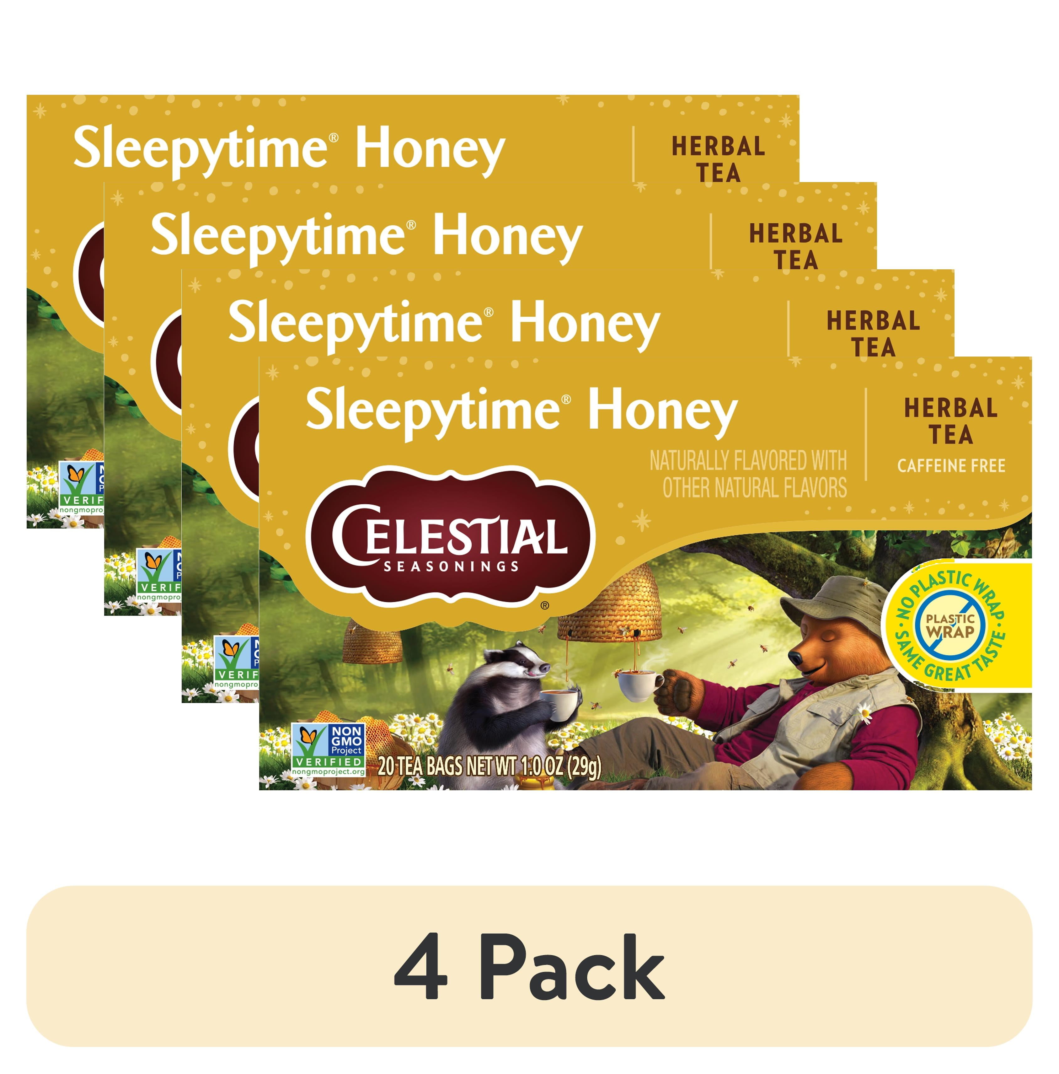 (4 pack) Celestial Seasonings Sleepytime Honey Caffeine-Free Herbal Tea Bags (20 Count)
