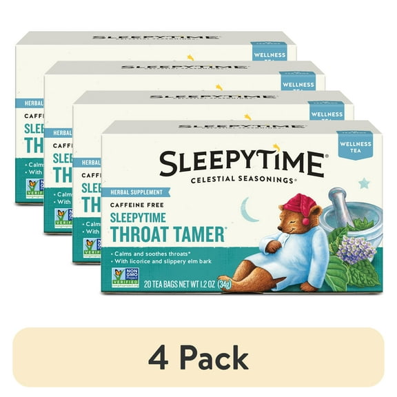(4 pack) Celestial Seasonings Sleepytime Throat Tamer Wellness Tea