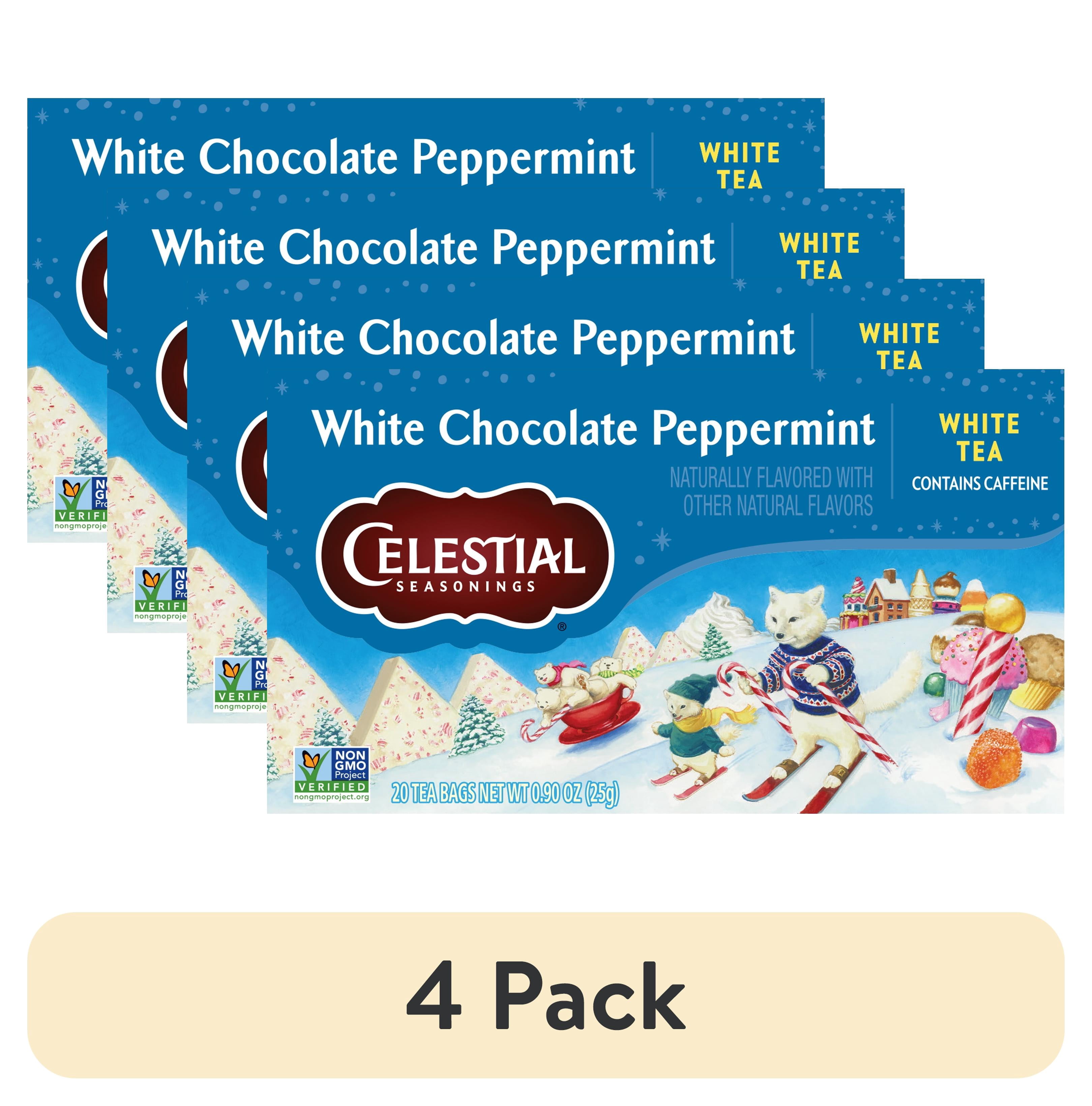 (4 pack) Celestial Seasonings White Chocolate Peppermint White Tea Bags (20 Count)