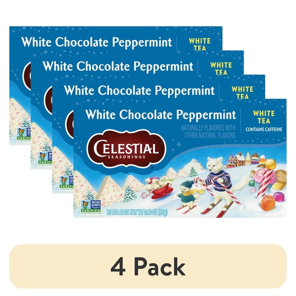 (4 pack) Celestial Seasonings White Chocolate Peppermint White Tea Bags (20 Count)