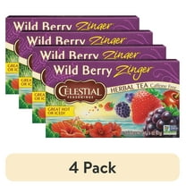 (4 pack) Celestial Seasonings Wild Berry Zinger Caffeine-Free Herbal Tea Bags (20 Count)