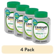 4 pack Centrum Silver Adults 50 Plus Multivitamin With Vitamin B & D3 , 220 Count