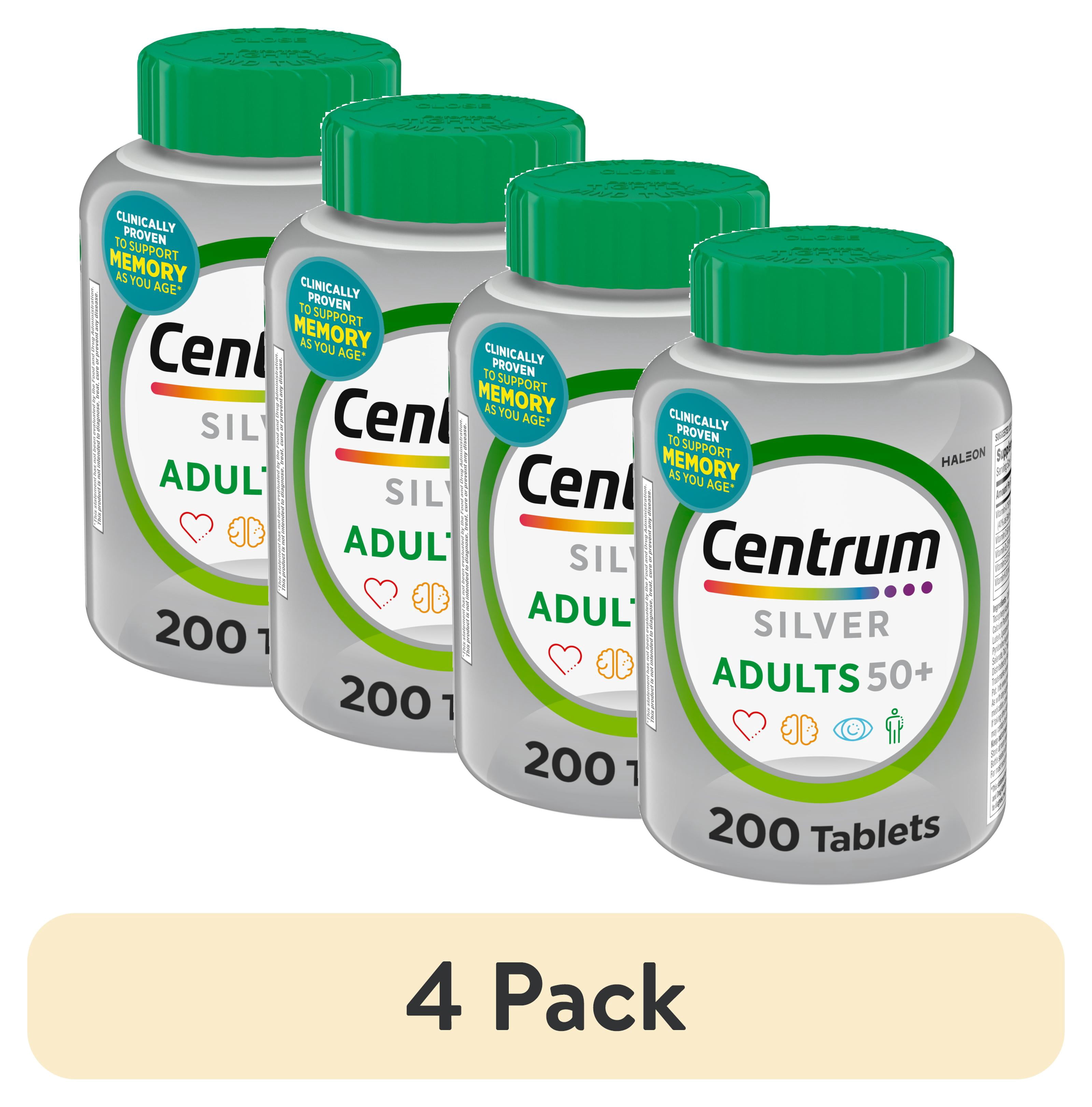 Centrum Age (4 pack) Centrum Silver Adults 50 Plus Multivitamin With Vitamin B & D3 ...