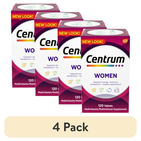 (4 pack) Centrum Womens Multivitamin Supplement Tablet, 120 Count