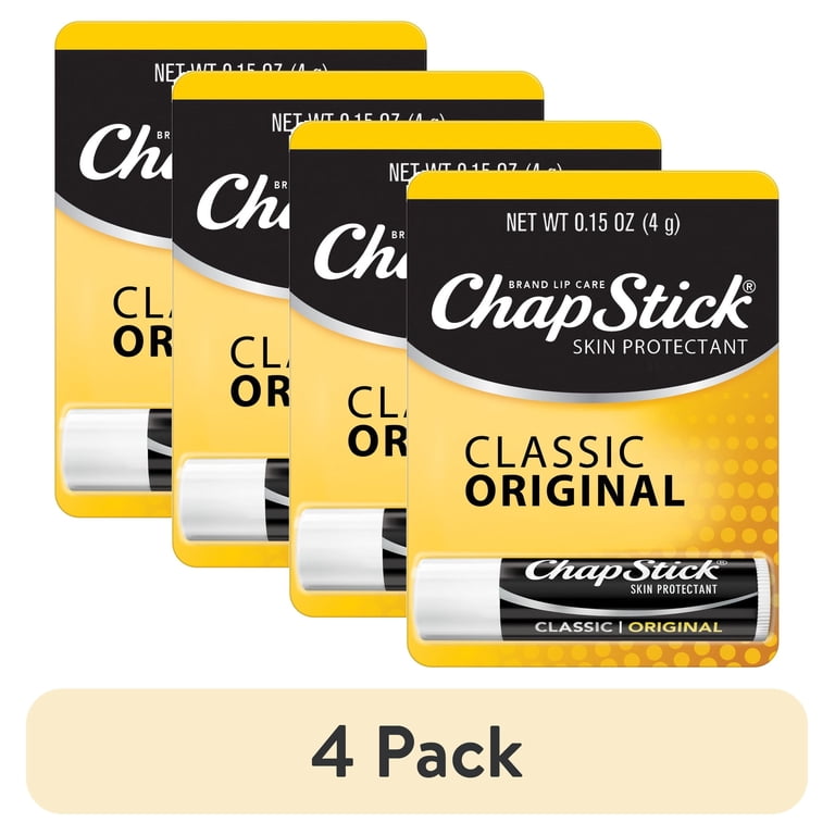 4 pack) ChapStick Classic Original Lip Balm, 1 Tube - 0.15 oz