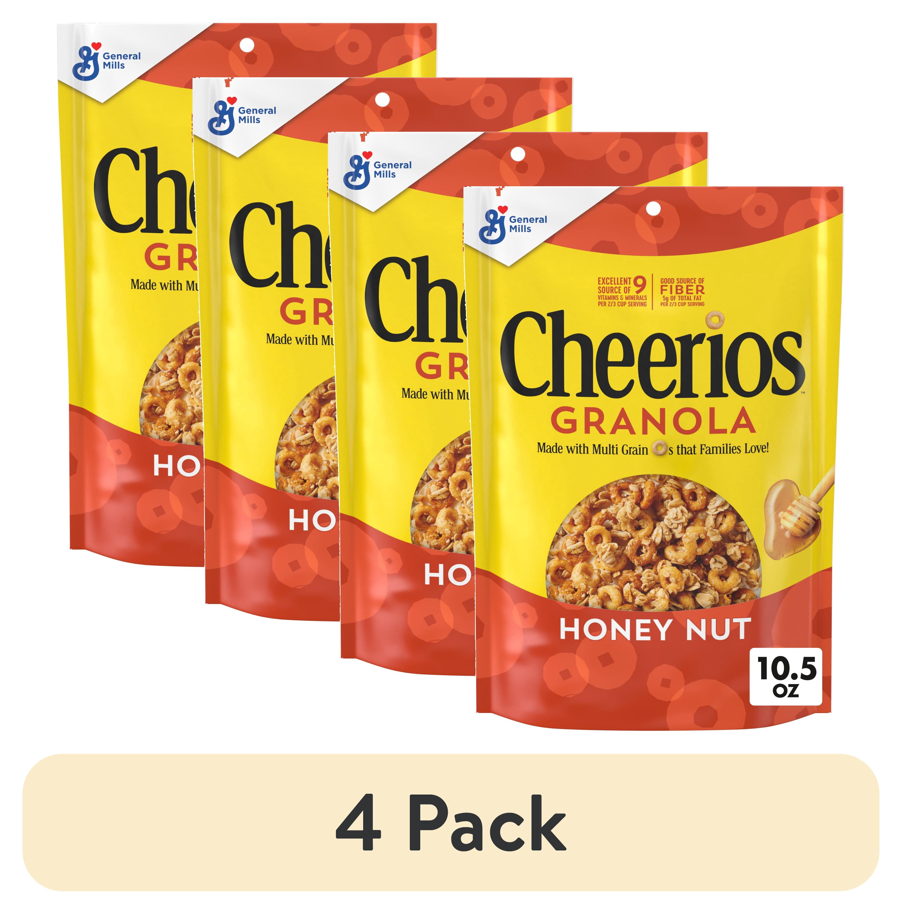 (4 pack) Cheerios Granola, Honey Nut, Good Source of Fiber, 10.5 oz ...